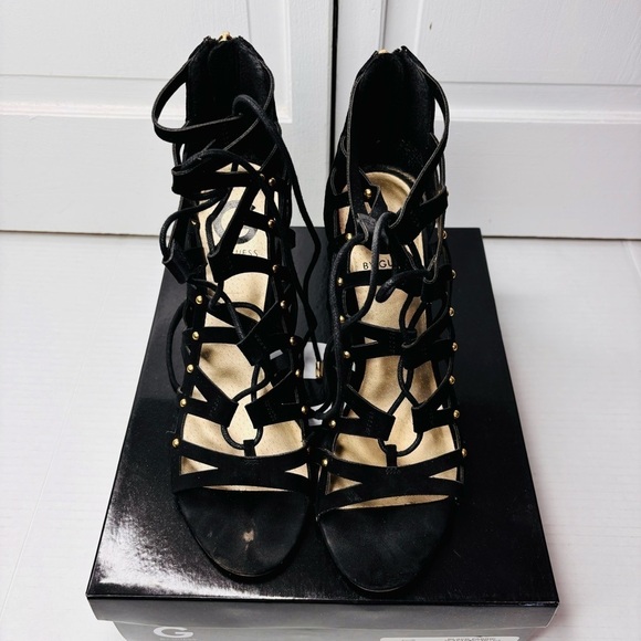 G BY GUESS Juto5 Black Fabric Heels Size 7.5 - Picture 4 of 8